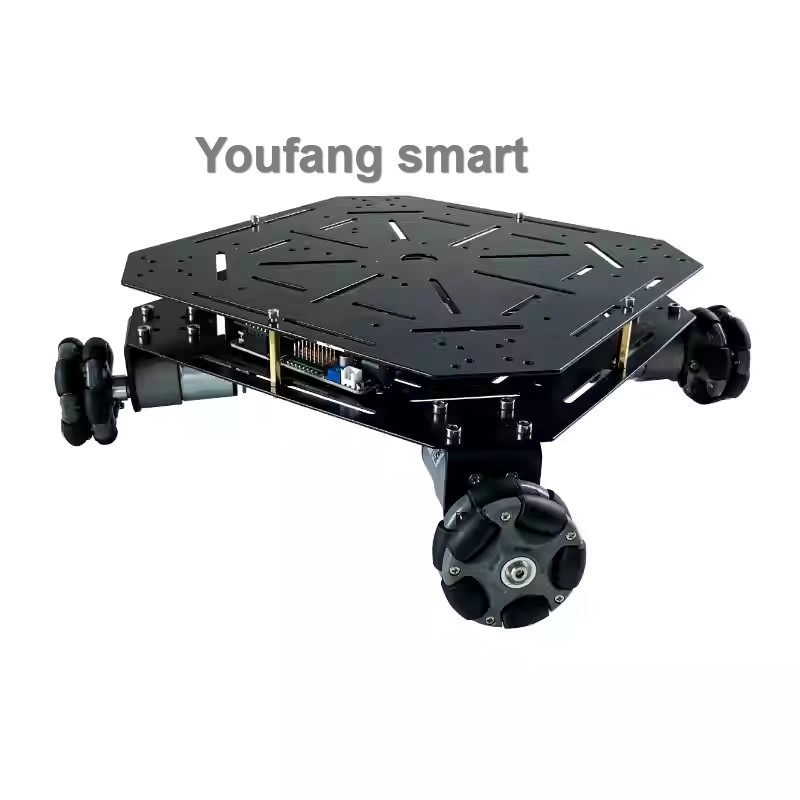 Omni Wheel - 5kg積載ROS 4WDオムニホイールロボットカーシャーシ、エンコーダーモーター付きスクエアモバイルロボット、STM32 Ps2プログラマブルロボットDIYキット
