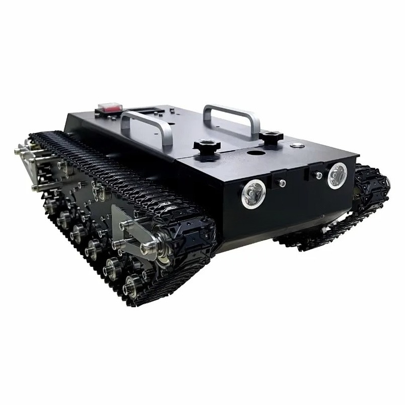 Tracked Robot Chassis - 30kg積載RCタンクシャーシ、金属製トラック、12V DCモーター、衝撃吸収タンク、STM32ロボットキット用、FSハンドル付きプログラマブルロボットカー