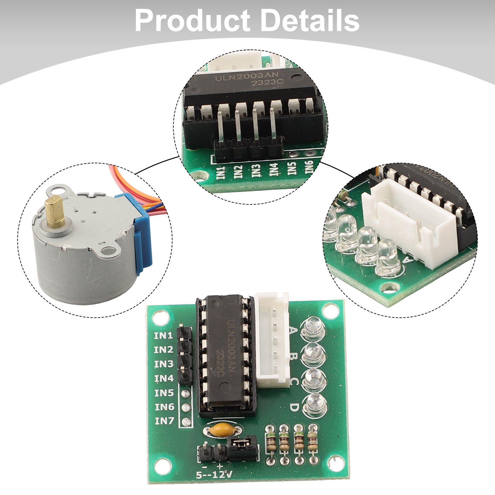 Uln2003 Driver - 5V 4相ステッピングモーター 28BYJ-48 ULN2003ドライバーボード付き Arduino用 DC