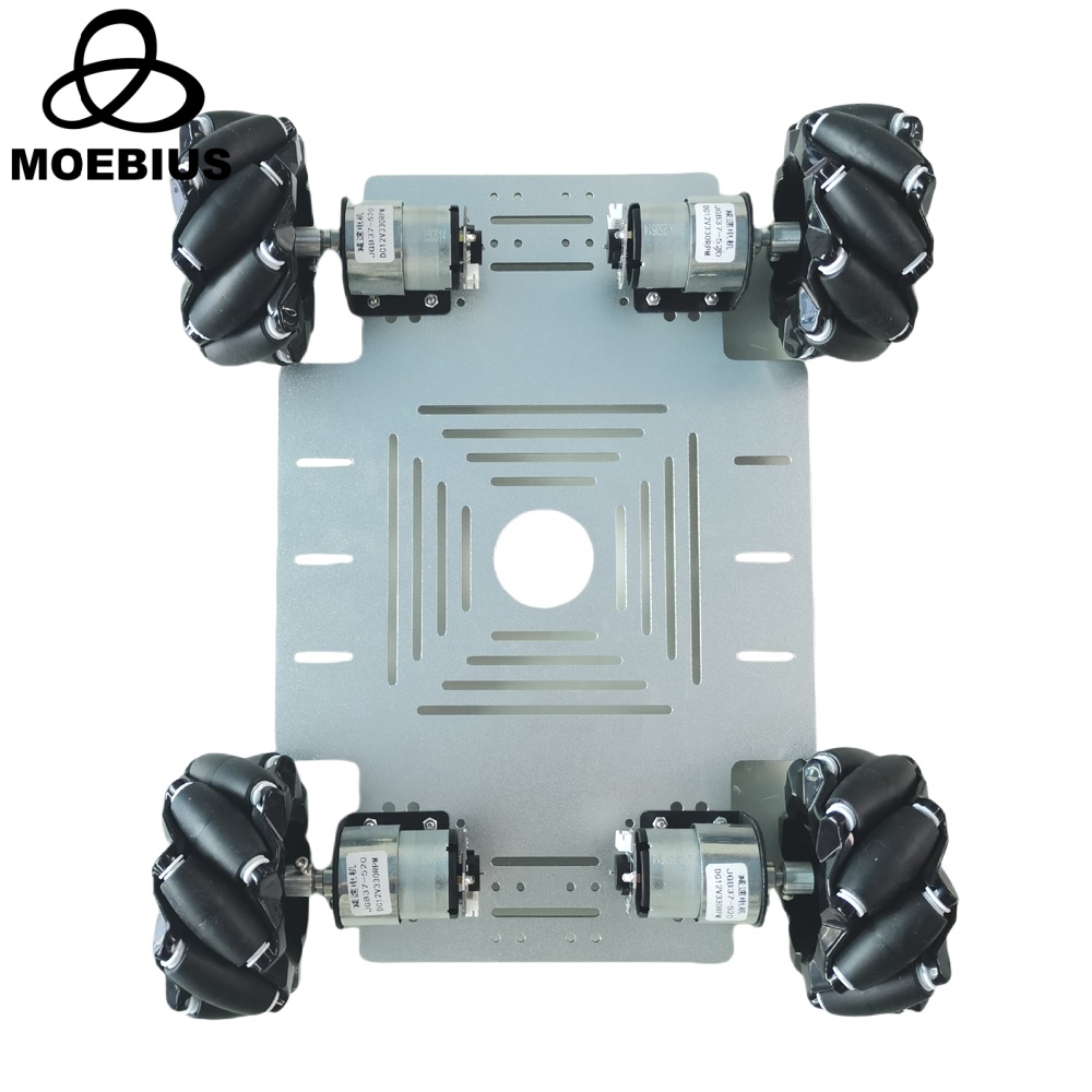 Arduino Robot - MOEBIUS 26KG積載量、4WDメカナムホイール搭載ロボットカー用キット。Arduino、ROS、ロボットアーム、シャーシ、DIYおもちゃの部品として使用可能。DC12Vエンコーダーモーター付属。