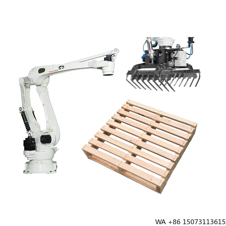 Robot Gripper - 4軸ロボットアーム、180kg可搬重量、パレット用ロボットグリッパー付き、エンドオブラインパレタイジングソリューション