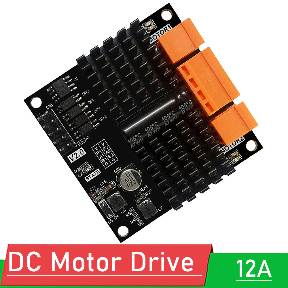 L298N Module - 12V 24V 12A デュアルチャンネル DC ブラシモータードライブモジュール
