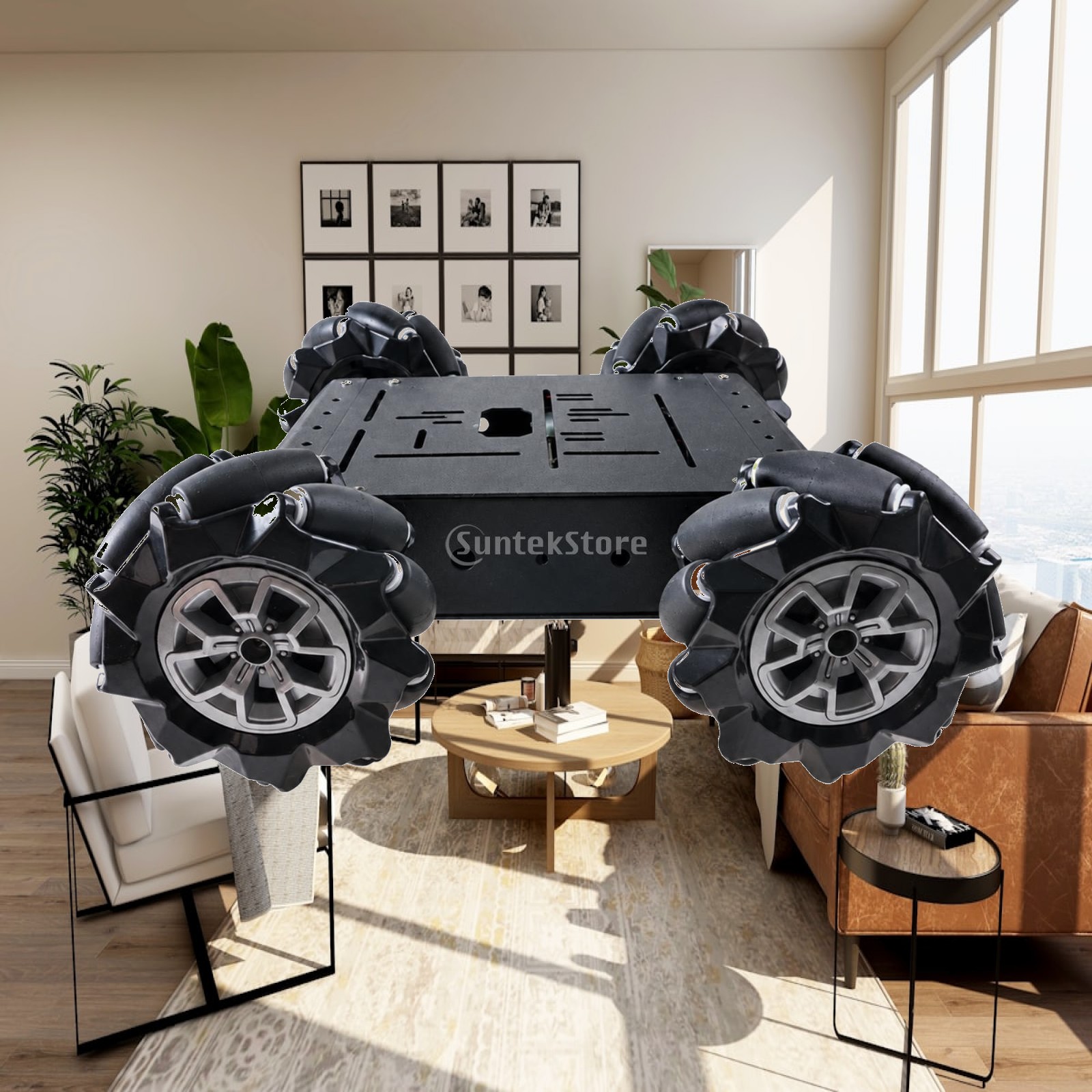 Robot Car Kit - リモコン操作可能なロボットキット用、4WDギアードモーター搭載の多方向走行可能なRCカー用シャーシフレーム
