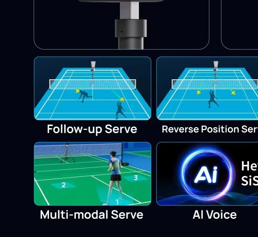 Robot Remote Control - 高性能4Dスポーツシューティング・バドミントンロボット。カスタマイズサービス、トレーニング用サーブマシン、リモコン操作、200個のシャトルコック収納可能。