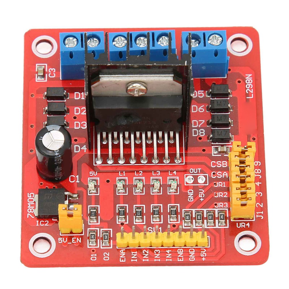 L298N Module - L298N ステッピングモータードライバーモジュール 5V-35V 2A DC モーターコントローラーボード多機能赤色