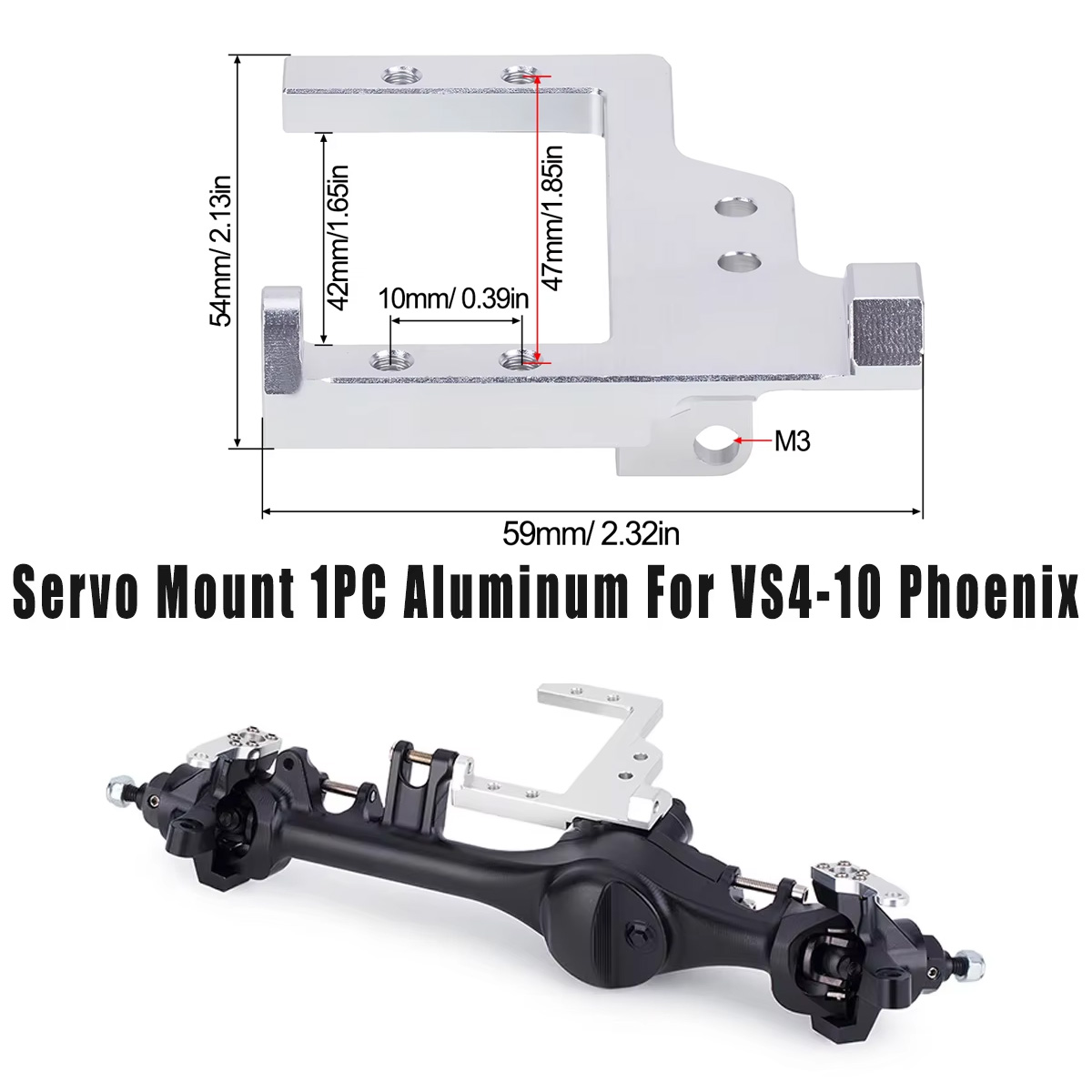 Servo Bracket - 1PC アルミ製サーボマウントブラケット（Vanquish F10 F10T用）– VS4-10 Phoenix
