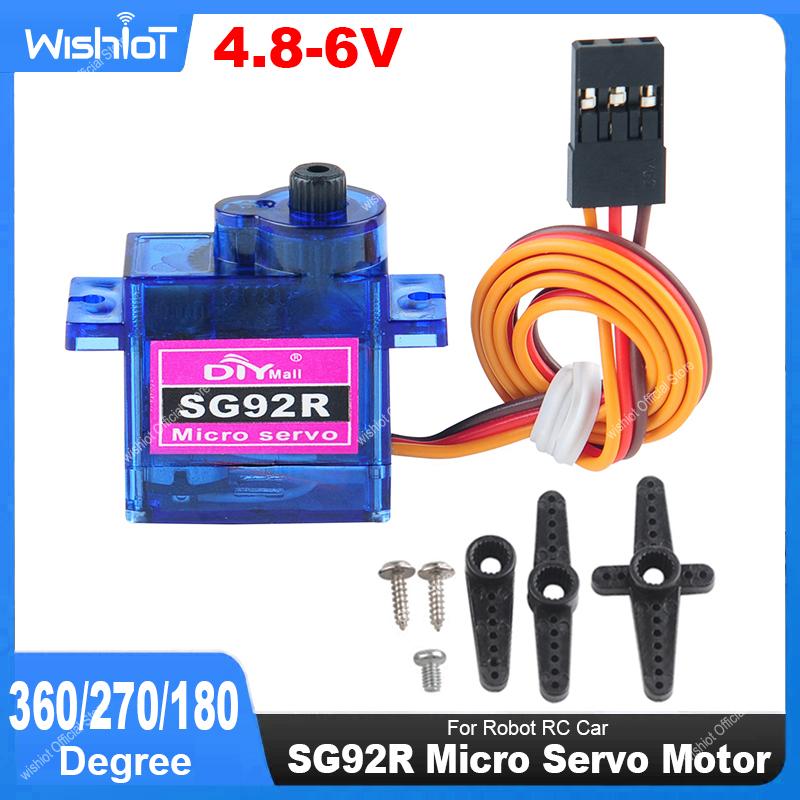Micro Servo - SG92R マイクロサーボモーター 4.8-6V 360/270/180 度連続回転制御可能な角度ロボット RC