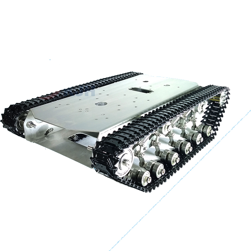 Tracked Robot Chassis - ビッグロードTS600 RCタンク メタルシャーシ DCモーター搭載 メタルステンレス製トラック ロボットカー