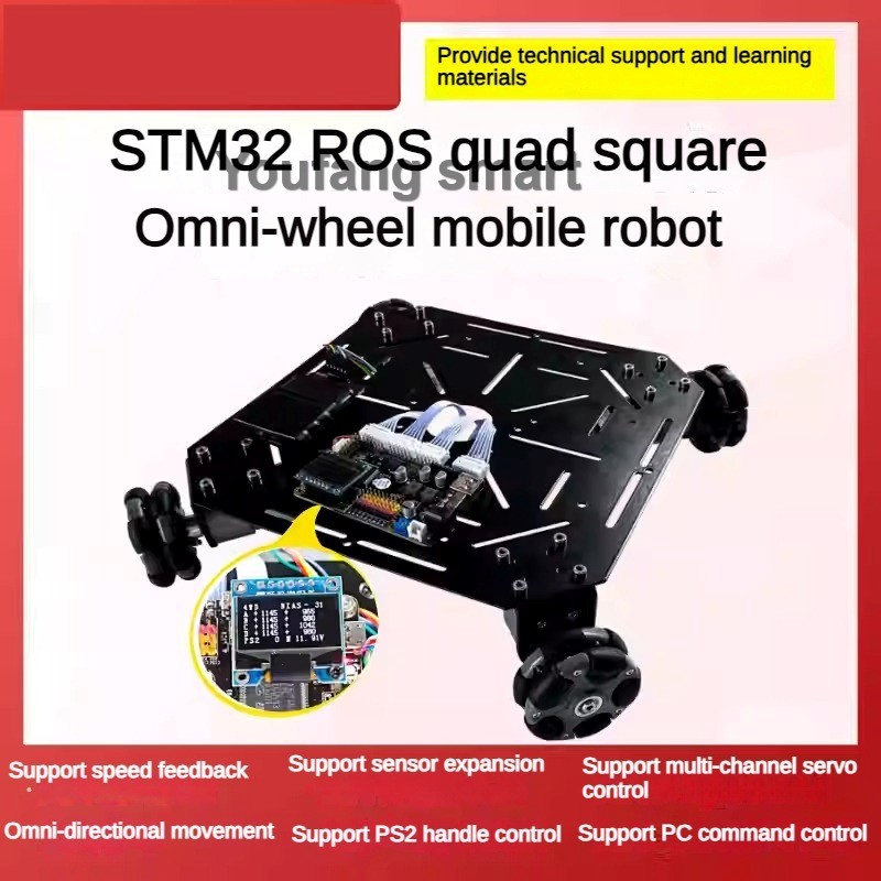 5kg積載ROS 4WDオムニホイールロボットカーシャーシ、 - Omni Wheel のレビューと価格