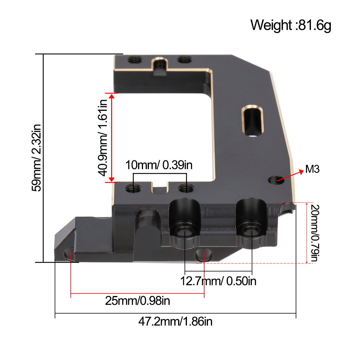 機械加工された真鍮製サーボマウントブラケット Vanquis - Servo Bracket のレビューと価格