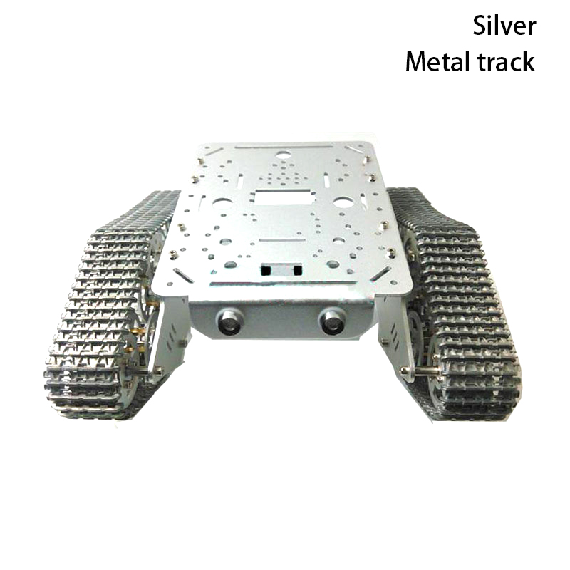 プラスチックまたは金属製の履帯を備えた金属製2WD戦車シャー - Arduino Robot のレビューと価格