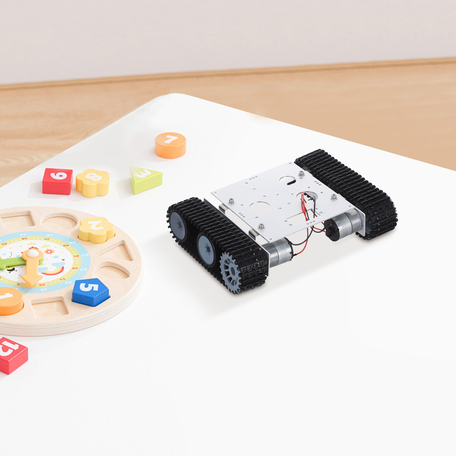 金属製ロボット戦車シャーシキット - 12Vモーター搭載、R - Tracked Robot Chassis のレビューと価格
