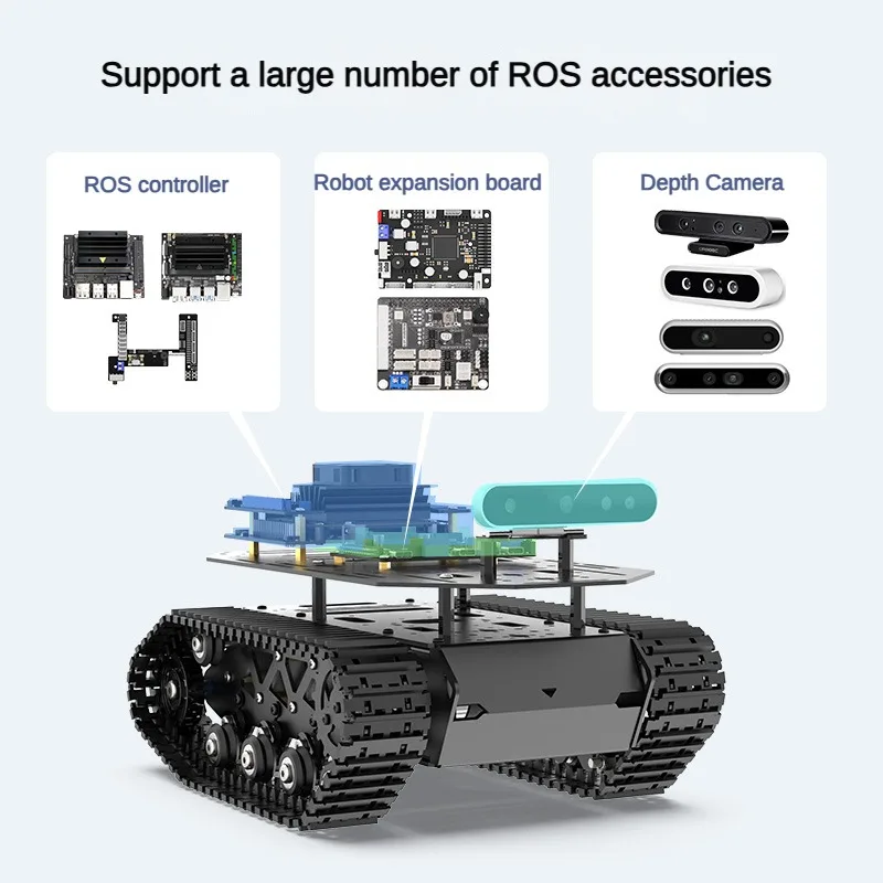 10kgの積載能力を持つ、衝撃吸収性に優れたタンク型シャーシ - Robot Chassis のレビューと価格