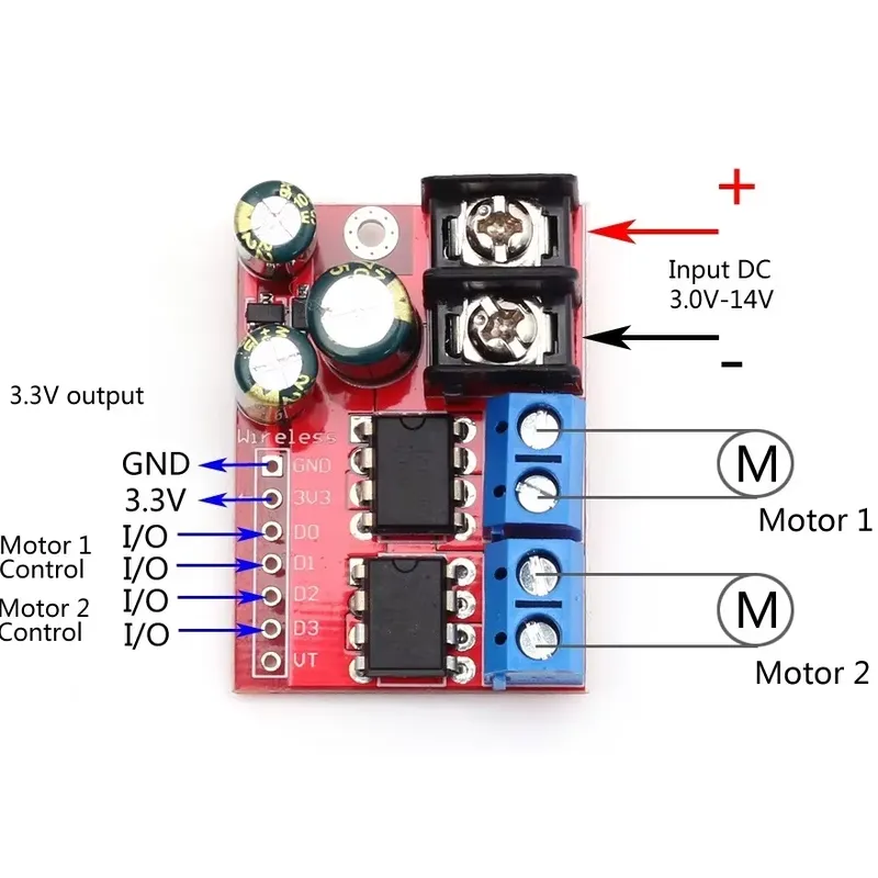 5AデュアルDCモータードライブモジュール、デュアルHブリッ - L298N Module のレビューと価格