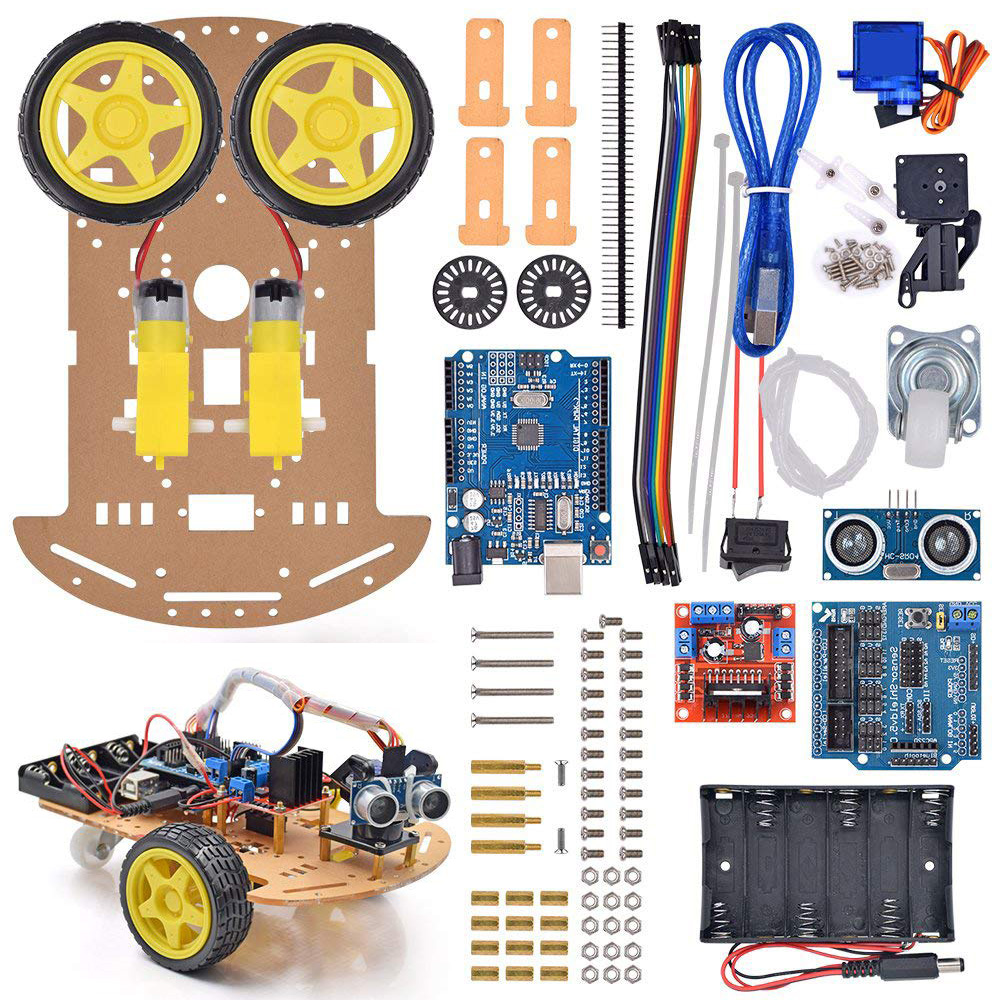 Arduino用モジュール式ロボットカーシャーシキット、障害 - Line Follower Robot のレビューと価格