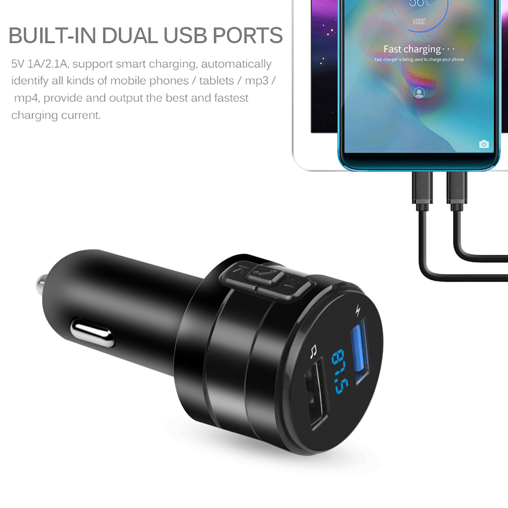 Bluetooth 4.2 fm送信機車mp3プレーヤー、デ - Robot Bluetooth Car のレビューと価格
