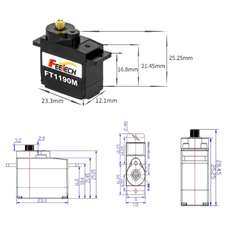 FEETECH FT1190M 4.8-6V 3.5kg メ - Microbit のレビューと価格