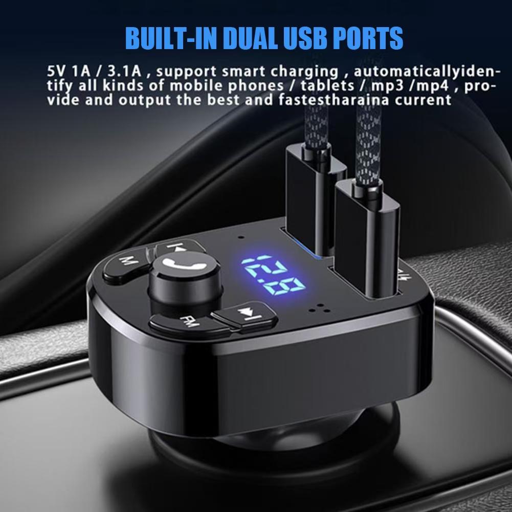 車のハンズフリー Bluetooth 互換 5.0 FM ト - Robot Bluetooth Car のレビューと価格